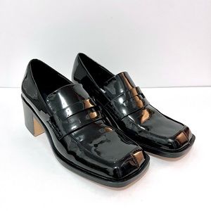 ZARA Black Patent Square Toe Chunky Platform Oxford Heels - EU 39/US 8.5 women’s